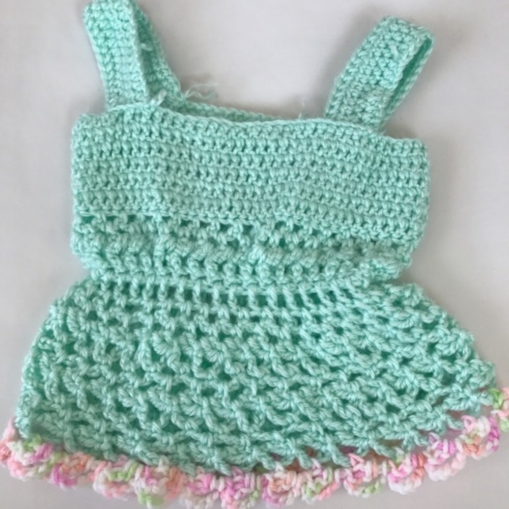 Handmade Mint Colored Knitted Tank Top